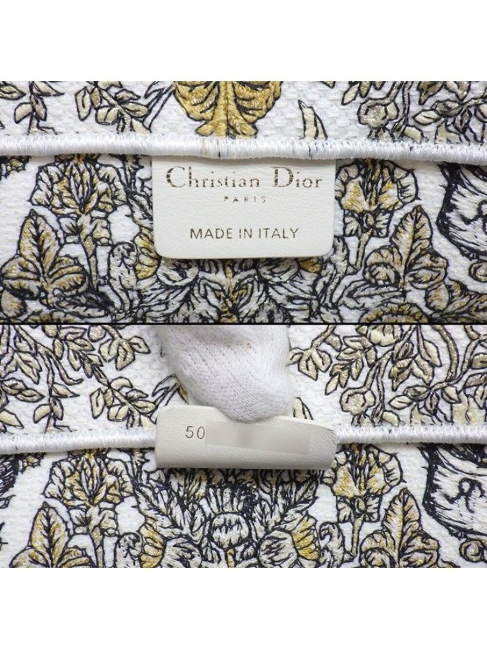 Dior Tote Book White Around the World Embroidery - Picture 6 of 8
